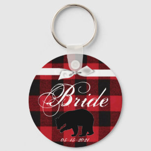 Bridge Key Chain Red Buffalo Kariert Bear Black Schlüsselanhänger