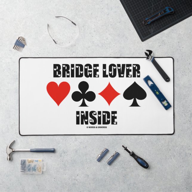 Bridge Lover Inside Four Card Anzug Schreibtischunterlage (Arbeitsplatz)