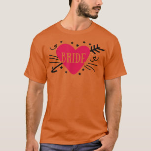 Bridge Niedlich Arrow Heart Wedding Party und Bach T-Shirt