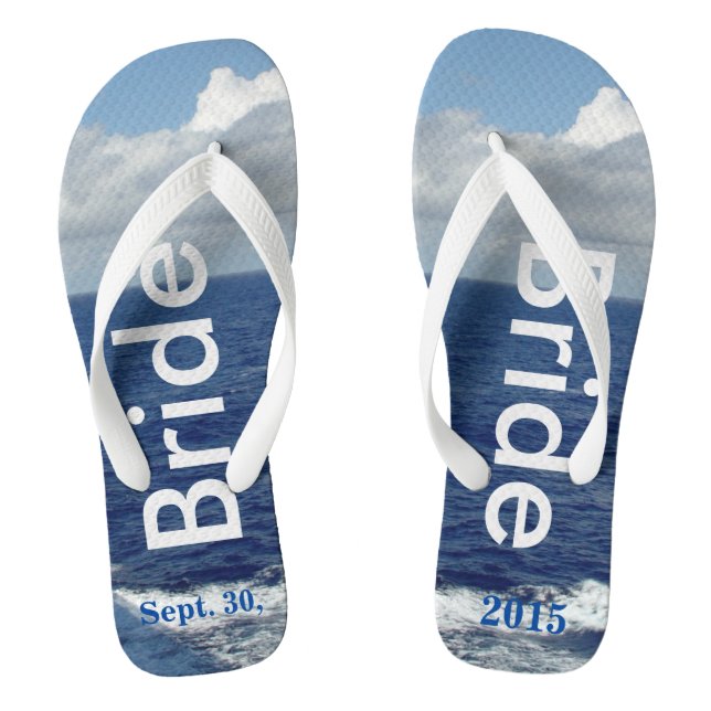Bridge Ocean Waves Blue Sky Flip Flops (Fußbett)