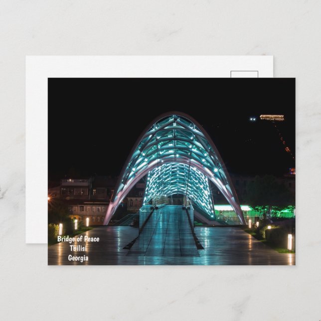 Bridge of Peace, Tbilisi, Georgia Postkarte (Vorne/Hinten)