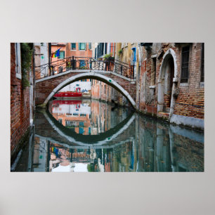 Bridge over Venice canal Poster