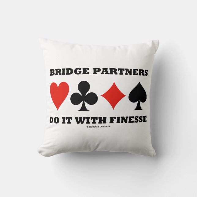 Bridge-Partner tun dies mit Finesse Four-Card-Anzü Kissen (Vorderseite)