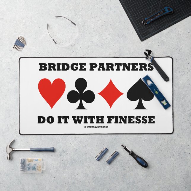 Bridge-Partner tun dies mit Finesse Four-Card-Anzü Schreibtischunterlage (Arbeitsplatz)