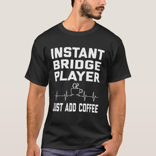 Bridge Player Coffee Coffee Spaß EKG T-Shirt (Vorderseite)