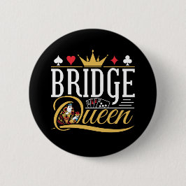 Bridge Queen Card Game Women Button