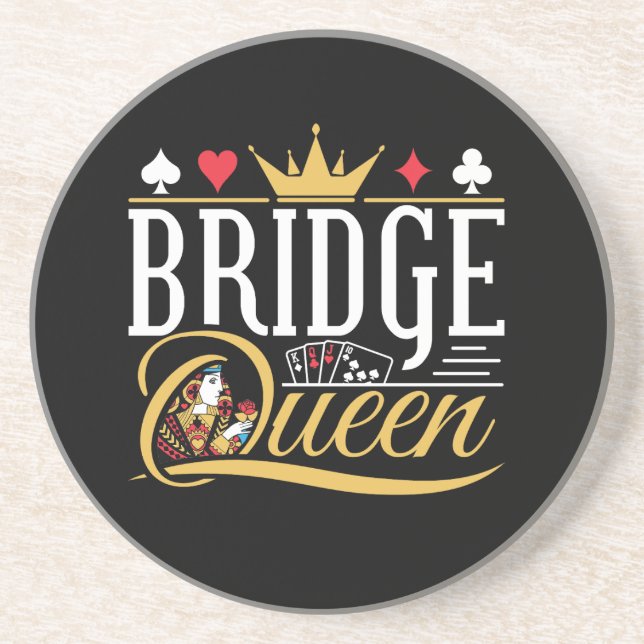 Bridge Queen Card Game Women Getränkeuntersetzer (Vorne)