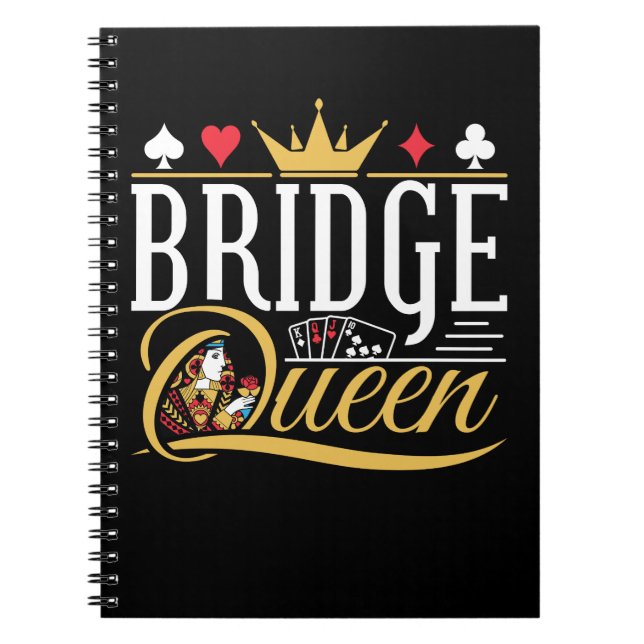 Bridge Queen Card Game Women Notizblock (Vorderseite)