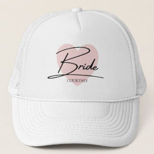 Bridge Script Pink Heart Individuelle Name Truckerkappe