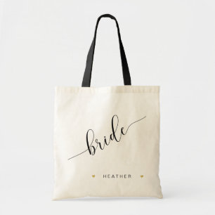 Bridge Script Simple Modern Brautparty Gold Herz Tragetasche