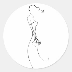 Bridge-Silhouette-Clipart Hochzeitsticker Runder Aufkleber