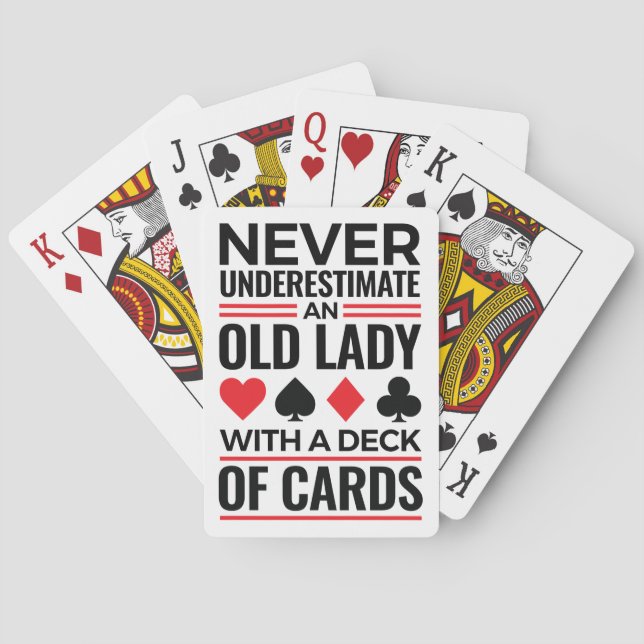 Bridge-Spieler unterschätzen Alte Lady Cards nie Spielkarten (Rückseite)
