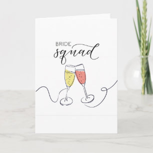 Bridge Squad Champagne Toast Card Karte