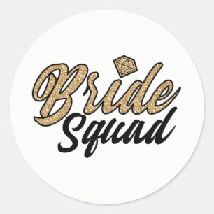 Bridge Squad Party Sticker-Gold & Black Runder Aufkleber