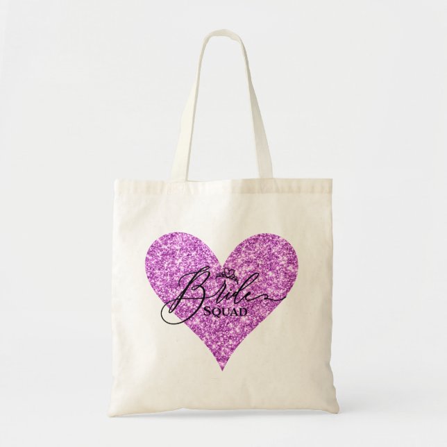 Bridge Squad - Pink Sparkle Glitzer Herz Tragetasche (Vorne)