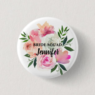Bridge Squad, Stamm, Team Pink Blush & Gray Floral Button
