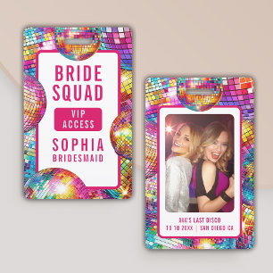 Bridge Squad VIP Disco Ball Foto Bachelorette Ausweis