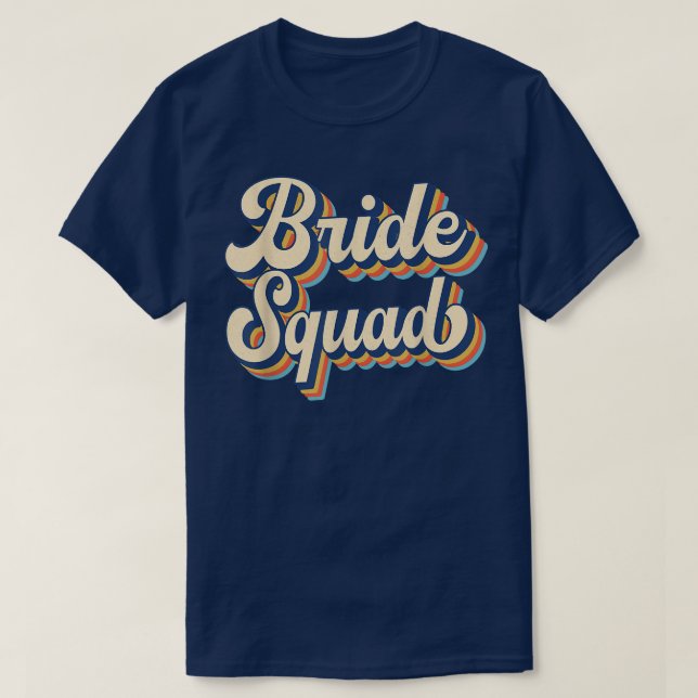 Bridge Squad Wedding Bachelor Team Party Retro Vin T-Shirt (Design vorne)