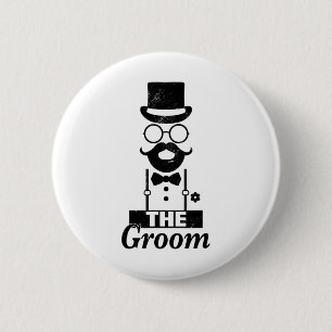 Bridge Squat Groom Bachelor Party Button