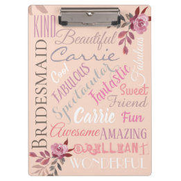Bridge-Stamm Personalisiert Herbst Rose Gold Klemmbrett