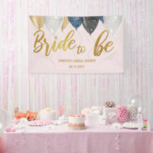 Bridge to be Balloons Denim Pink Brautparty Banner