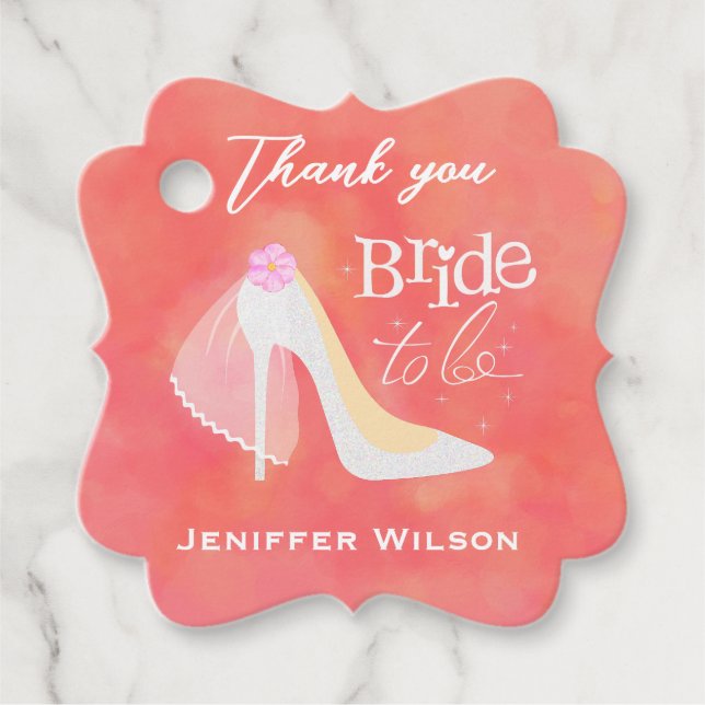 Bridge to be Brautparty Elegante Blush Pink Geschenkanhänger (Vorderseite)