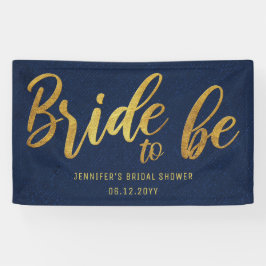 Bridge to be Gold Calligraphy Navy Brautparty Banner