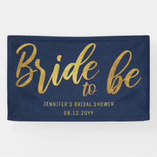 Bridge to be Gold Calligraphy Navy Brautparty Banner