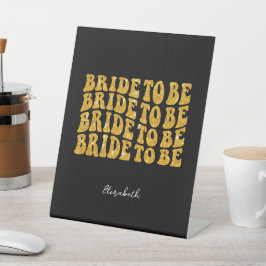 Bridge to be Gold Glitzer Text with name, Black Sockelschild
