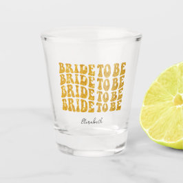 Bridge to be Gold Glitzer Text with name Schnapsglas