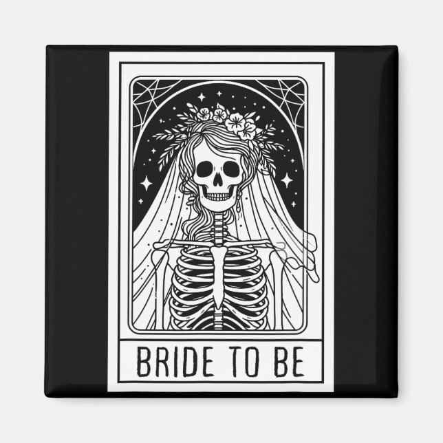 Bridge to be Gothic Skeleton Tarot Card Bacheloret Magnet (Vorne)