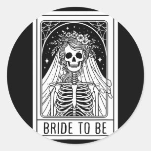 Bridge to be Gothic Skeleton Tarot Card Bacheloret Runder Aufkleber
