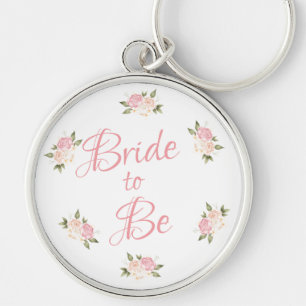 Bridge to be Pink Floral Script Watercolor Schlüsselanhänger