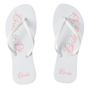Bridge to Be Pink Script Niedlich Wedding Flip Flops