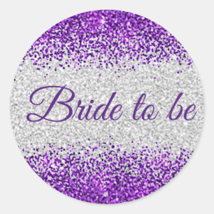 Bridge to be - White Silver / Lila Sparkle Runder Aufkleber