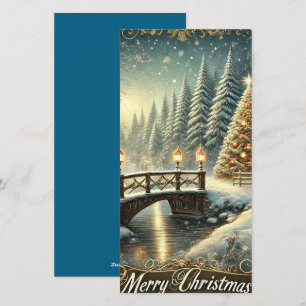 Bridge to Christmas Wonderland Holiday Card Feiertagskarte