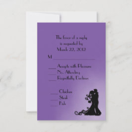 Bridge und Groom Royal Lila UAWG mit Menü RSVP Karte