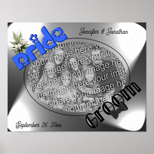 Bridge und GroomFrame gestalten Ihr eigenes Foto Poster (Vorne)