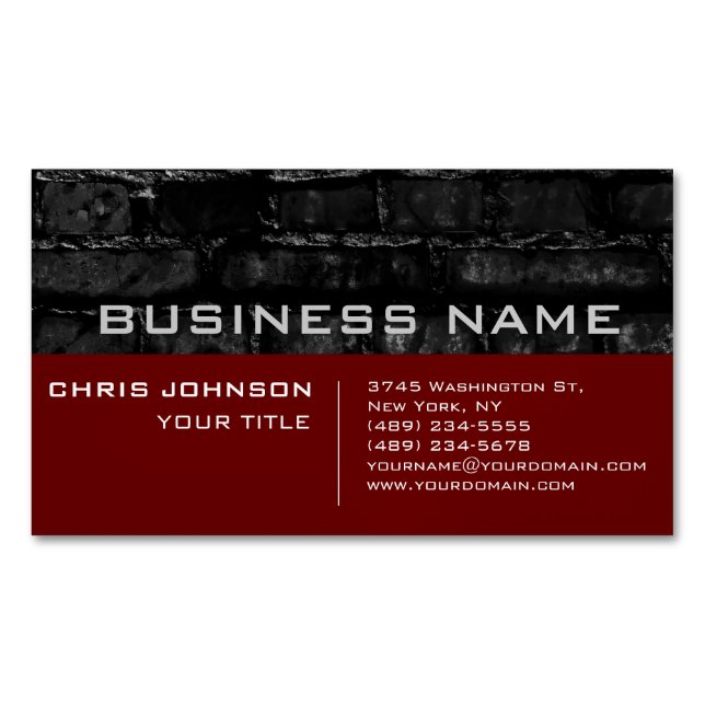 Bridge Wall Red Contemporary Business Card Magnetische Visitenkarte (Vorderseite)