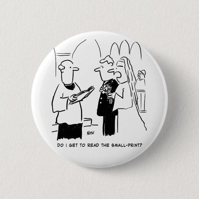 Bridge Will Karo Small Print Cartoon Button (Vorderseite)