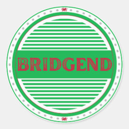 Bridgend City Pride Emblem – Walisische Identität Runder Aufkleber
