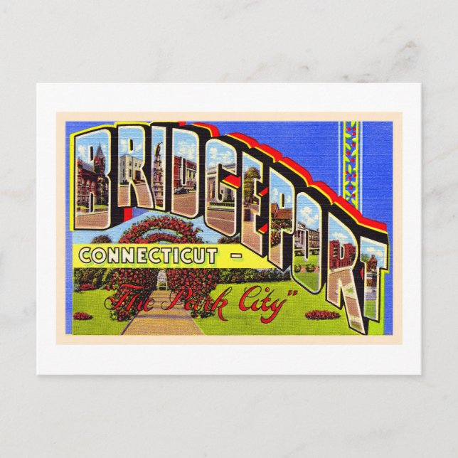 Bridgeport Connecticut CT Large Letter Postcard Postkarte (Vorderseite)