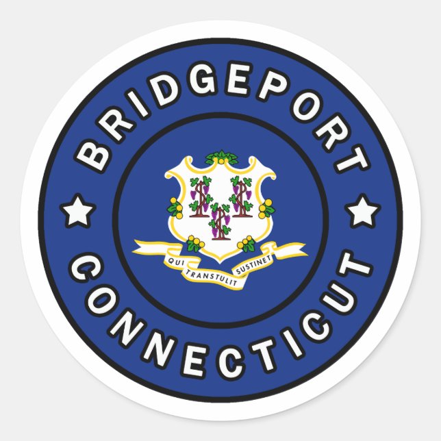 Bridgeport Connecticut Runder Aufkleber (Vorderseite)