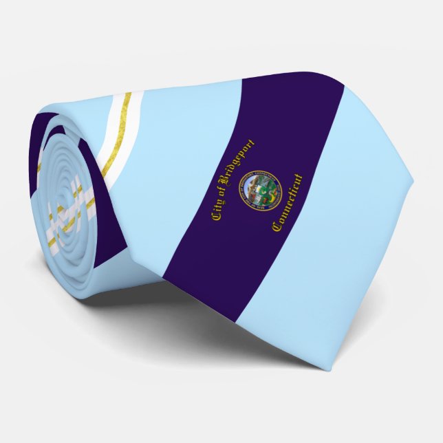Bridgeport (Connecticut) - Stadtflagge Neck Tie Krawatte (Gerollt)