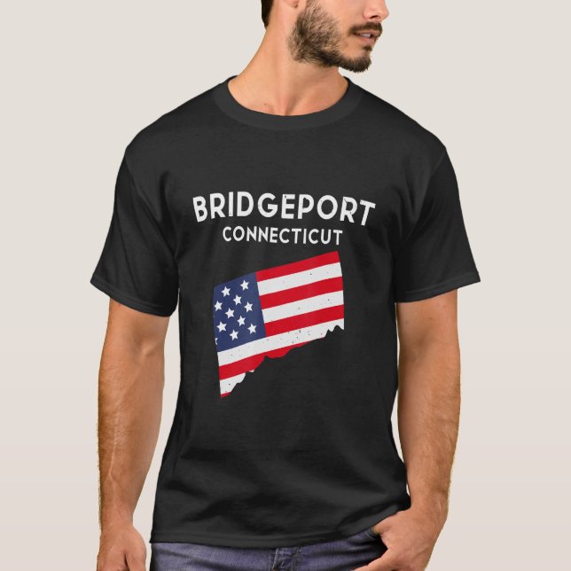 Bridgeport Connecticut USA Staat America Travel Co T-Shirt (Vorderseite)