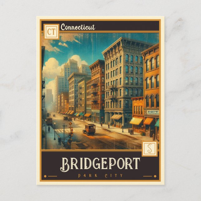 Bridgeport, Connecticut | VINTAG Postkarte (Vorderseite)