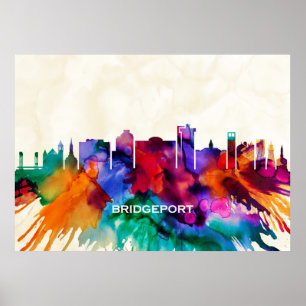 Bridgeport Skyline Poster