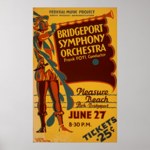 Bridgeport-Symphonie-Orchester-Vintages Poster