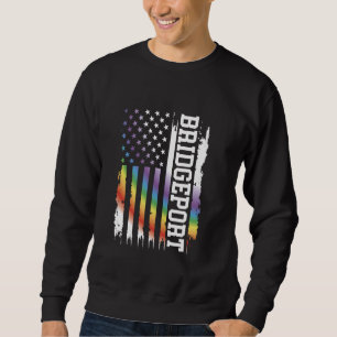 Bridgeport United Staaten Distressed Rainbow w US  Sweatshirt