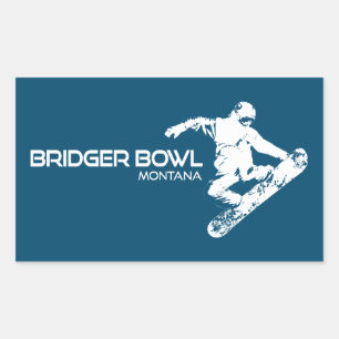 Bridger Bowl Montan Snowboarder Rechteckiger Aufkleber
